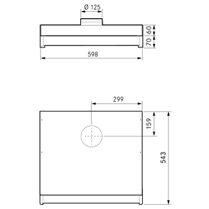 Dunstabzugshaube Monolit 600mm Weiß