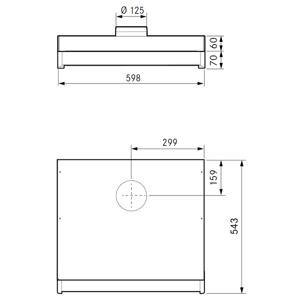 Dunstabzugshaube Monolit 600mm Weiß