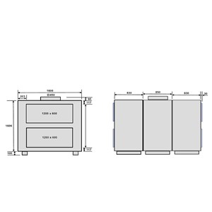 EvoAir A2 G1 Ventilation unit dimensional sketch