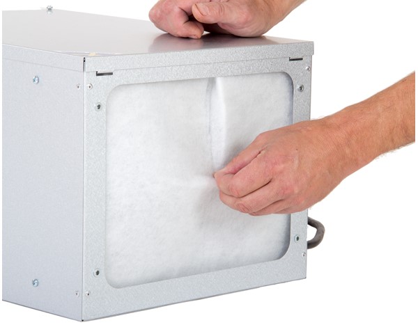 Replace filter on dehumidifier