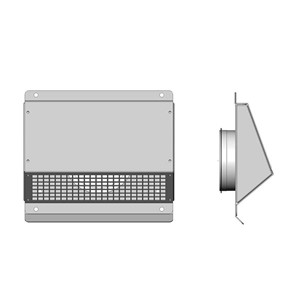 Wall device VDP180 for connection of rain air and/or wet air